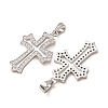 Brass Micro Pave Clear Cubic Zirconia Pendants CU-CBA1321-01P-2