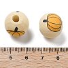 Halloween Printed Schima Wood European Beads WOOD-G023-07C-3