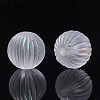 Transparent Corrugated Melon Acrylic Beads LS-X-TACR-R142-01-2