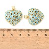 Brass Micro Pave Sky Blue Cubic Zirconia Pendants CU-CBA6938-07G-01-3