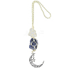 Nuggets Natural Quartz Crystal & Lapis Lazuli Pouch Pendant Decorations HJEW-WH20002-03E-1
