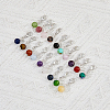 Round Natural & Synthetic Mixed Gemstone Pendant Decoration HJEW-AB00722-5