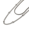 304 Stainless Steel Double-Layer Necklace NJEW-Q321-01P-3