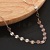 Brass Cable & Flat Sequin Chains Necklaces for Women NJEW-D302-44RG-2