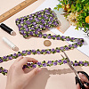 3D Flower Embroidery Polyester Lace Trim SRIB-WH0011-141A-3