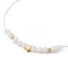 Natural Round Moonstone Beads Braided Bead Bracelets for Women BJEW-JB11655-02-3