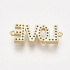 Brass Micro Pave Cubic Zirconia Links ZIRC-T006-63G-2