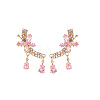 Alloy & Cubic Zirconia Dangle Stud Earrings WG78882-01-4