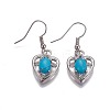 Synthetic Turquoise Dangle Earrings EJEW-F207-01P-2