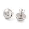 Non-Tarnish Half Round 316 Surgical Stainless Steel Stud Earrings for Women Men LS-EJEW-Z050-08B-AS-1