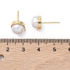 SHEGRACE Brass ABS Imitation Pearl Half Round Stud Earring Findings XGR0100G-119G-3