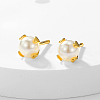 Elegant Stainless Steel Imitation Pearl Stud Earrings YB9526-3