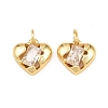 Valentine's Day Brass Micro Pave Clear Cubic Zirconia Charms KK-H292-52C-G-1