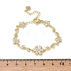Brass Micro Pave Cubic Zirconia Link Chain Bracelets for Women BJEW-C156-04D-02G-5