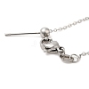 Non-Tarnish 304 Stainless Steel Cable Chain Necklace for Women NJEW-G104-03P-3