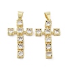 Cross Brass Micro Pave Cubic Zirconia Pendants KK-E102-02G-01-1