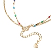 2Pcs 2 Styles 304 Stainless Steel Moon Sun Pendant Colorful Enamel Cable Chain Double Layer Necklaces for Women NJEW-JN05809-5