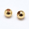 Brass Solid Round Beads KK-M085-27G-NR-2