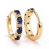 Real 18K Gold Plated Brass Cubic Zirconia Huggie Hoop Earrings EJEW-C012-08B-2