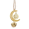 3Pcs 3 Colors Alloy Moon with Star Pendant Decoration HJEW-JM02415-3