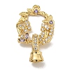 Brass Micro Pave Cubic Zirconia Fold Over Clasps KK-U037-25G-01-1