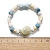 Handmade Porcelain Beads & Synthetic Howlite Beads Stretch Bracelets for Women BJEW-D307-01B-3