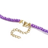 Natural Gemstone Chips & Glass Seed Beaded Necklace for Women NJEW-JN04200-7