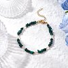 Natural Malachite Chip Beaded Bracelets for Women X-BJEW-JB11742-10-1