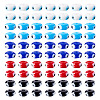 100Pcs 5 Colors Handmade Evil Eye Lampwork Beads Strands LAMP-TA0001-88A-2