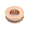 Rack Plating Brass Micro Pave Clear Cubic Zirconia European Beads LS-KK-L215-021RG-1