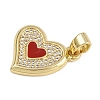 Brass Micro Pave Cubic Zirconia Enamel Pendants KK-Z123-19G-03-2