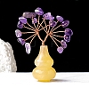 Natural Amethyst Chips Tree of Life Decorations with Topaz Gourd Base PW-WG5DF67-09-1