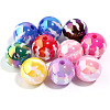 10Pcs UV Plating Colours Acrylic Beads OACR-S146-01O-1