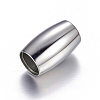 Barrel 304 Stainless Steel Magnetic Clasps with Glue-in Ends STAS-I026-05-2