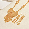 Vintage Alloy Hollow Bowknot Tassel Earrings & Necklaces Sets for Women XI4040-1