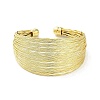 Brass Multi Lines Cuff Bangles BJEW-D039-01G-2