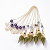 Resin Hexagonal Pointed Dowsing Pendulums(Brass Finding and Gemstone Inside) G-L521-A08-1