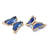 Brass Pave Faceted Glass Connector Charms FIND-Z020-03B-2