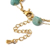 Summer Beach Nuggets Natural Amazonite & Imitation Pearl Multi-Strand Anklets BJEW-P326-06B-G-4