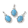 Synthetic Turquoise Oval Pendants G-NH0025-15P-27-1