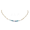 3.5MM Faceted Round Natural Kyanite & Apatite and Potato Pearl Beaded Necklaces NJEW-JN05976-01-2