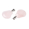 Natural Rose Quartz Pendants G-T138-208C-2