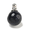 Synthetic Blue Goldstone Perfume Bottle Pendants G-K338-22P-10-1