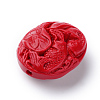 Carved Cinnabar Beads CARL-S004-08-2