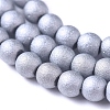 Electroplated Frosted Glass Bead Strands EGLA-G071-C-4