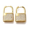 Rack Plating Brass Micro Pave Cubic Zirconia Hoop Earring Findings EJEW-H143-11G-1