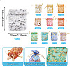 55Pcs 11 Colors Rose Printed Organza Drawstring Bags OP-TA0001-15C-4