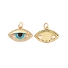 Eye Brass Micro Pave Clear Cubic Zirconia Charms KK-G435-34G-1
