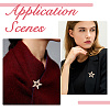 8Pcs Star Alloy Rhinestone Lapel Pinks for Backpack Clothes JEWB-DC0001-35G-6