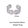 304 Stainless Steel Hollow Ring Open Cuff Bangles for Women WG17EC0-02-2